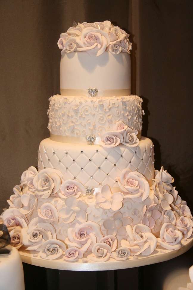 Pretty Wedding Cakes
 Blush Ivory and Grey Wedding Theme