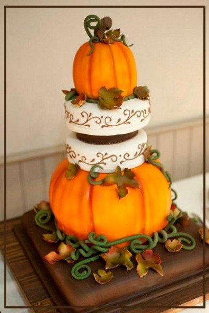 Pumpkin Wedding Cake
 22 Fun Pumpkin Wedding Cake Ideas For Fall Weddingomania