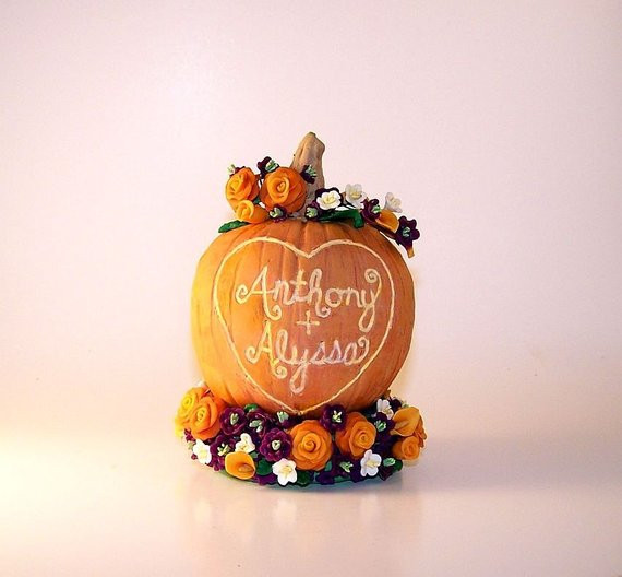 Pumpkin Wedding Cake Toppers
 Pumpkin Wedding Cake Topper Sculpture Keepsake Fancy