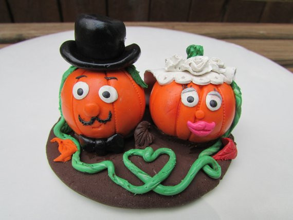Pumpkin Wedding Cake Toppers
 Pumpkin Bride & Groom Wedding Cake Topper Pumpkin Wedding