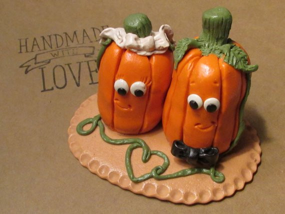 Pumpkin Wedding Cake Toppers
 Pumpkin Bride & Groom Wedding Cake Topper Pumpkin Wedding