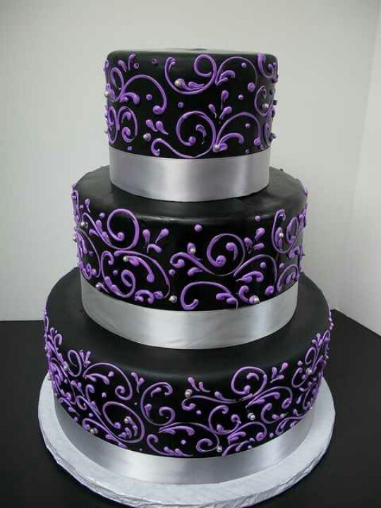 Purple And Black Wedding Cakes
 Black and Purple Wedding Cakes Wedding and Bridal