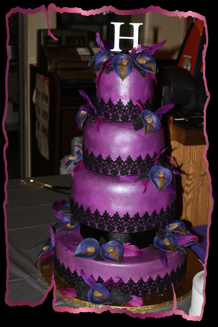 Purple And Black Wedding Cakes
 1000 images about Wedding cakes on Pinterest