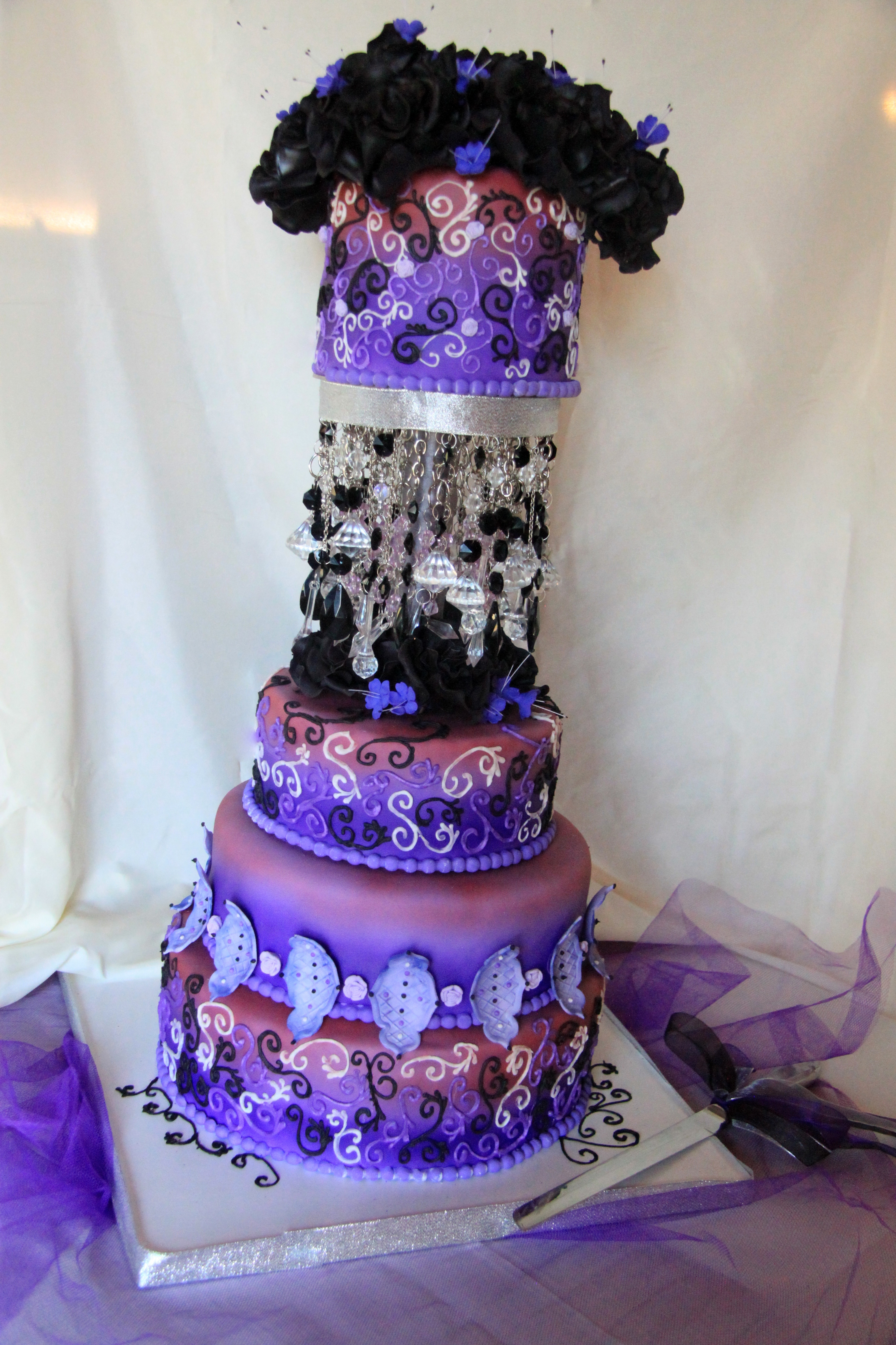 Purple And Black Wedding Cakes
 Purple And Black Wedding Cake CakeCentral