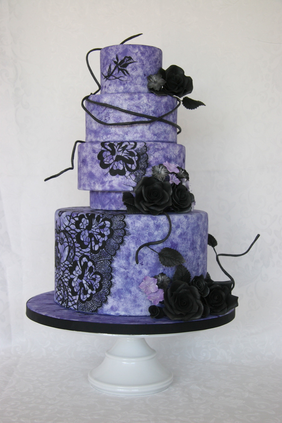 Purple And Black Wedding Cakes
 Christian Lacroix Inspired Wedding Cake CakeCentral