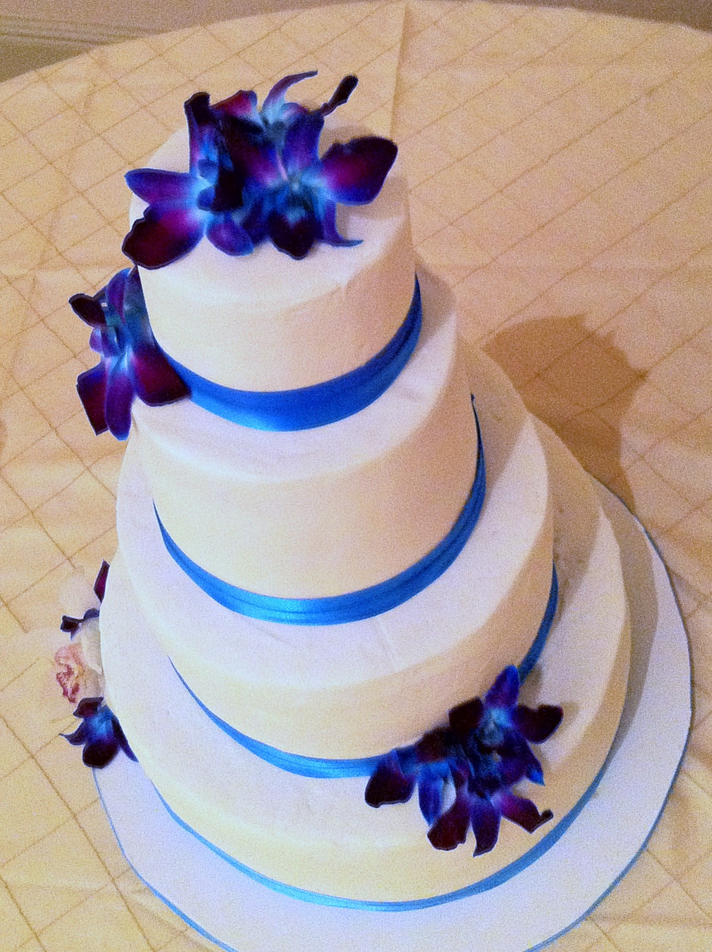 Purple And Blue Wedding Cakes
 topaz blue purple orchid and white wedding cake