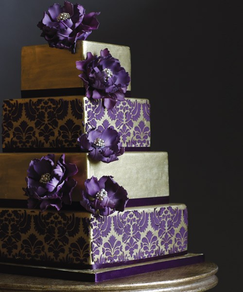 Purple And Gold Wedding Cakes
 wedding cakes