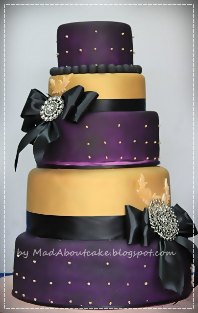 Purple And Gold Wedding Cakes
 Mad About Cake Deep purple and Gold Wedding Cake Be BOLD