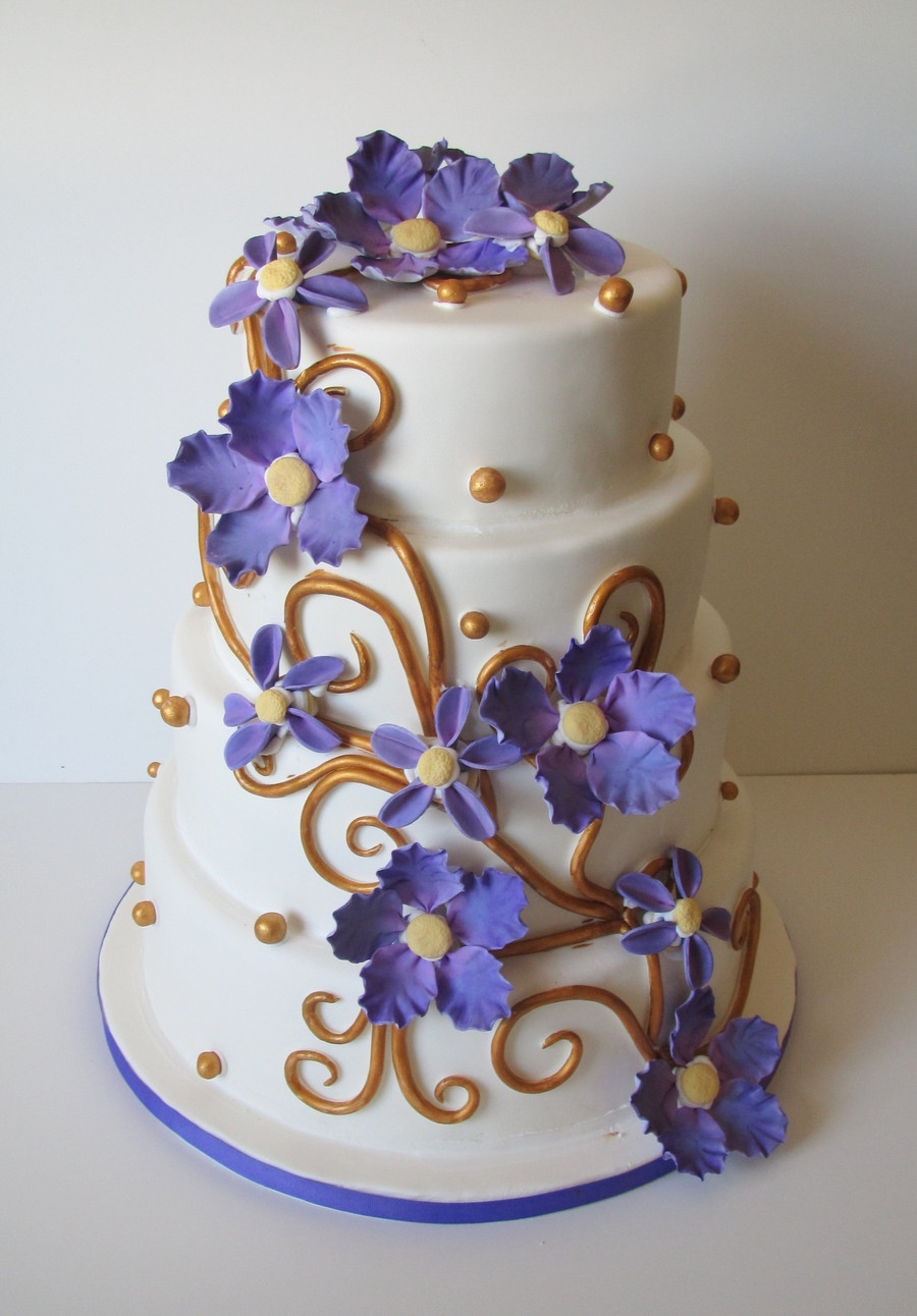 Purple And Gold Wedding Cakes
 Purple And Gold Wedding CakeCentral