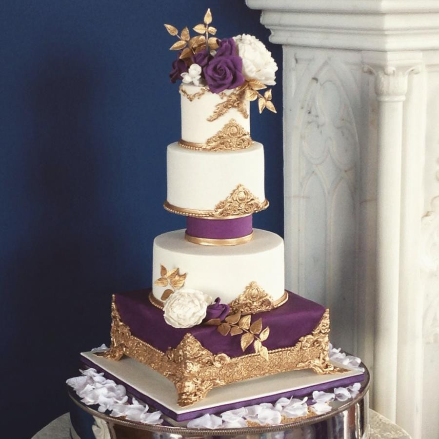 Purple And Gold Wedding Cakes
 Purple and Gold Rococo Cake cake by Keiron George Cake