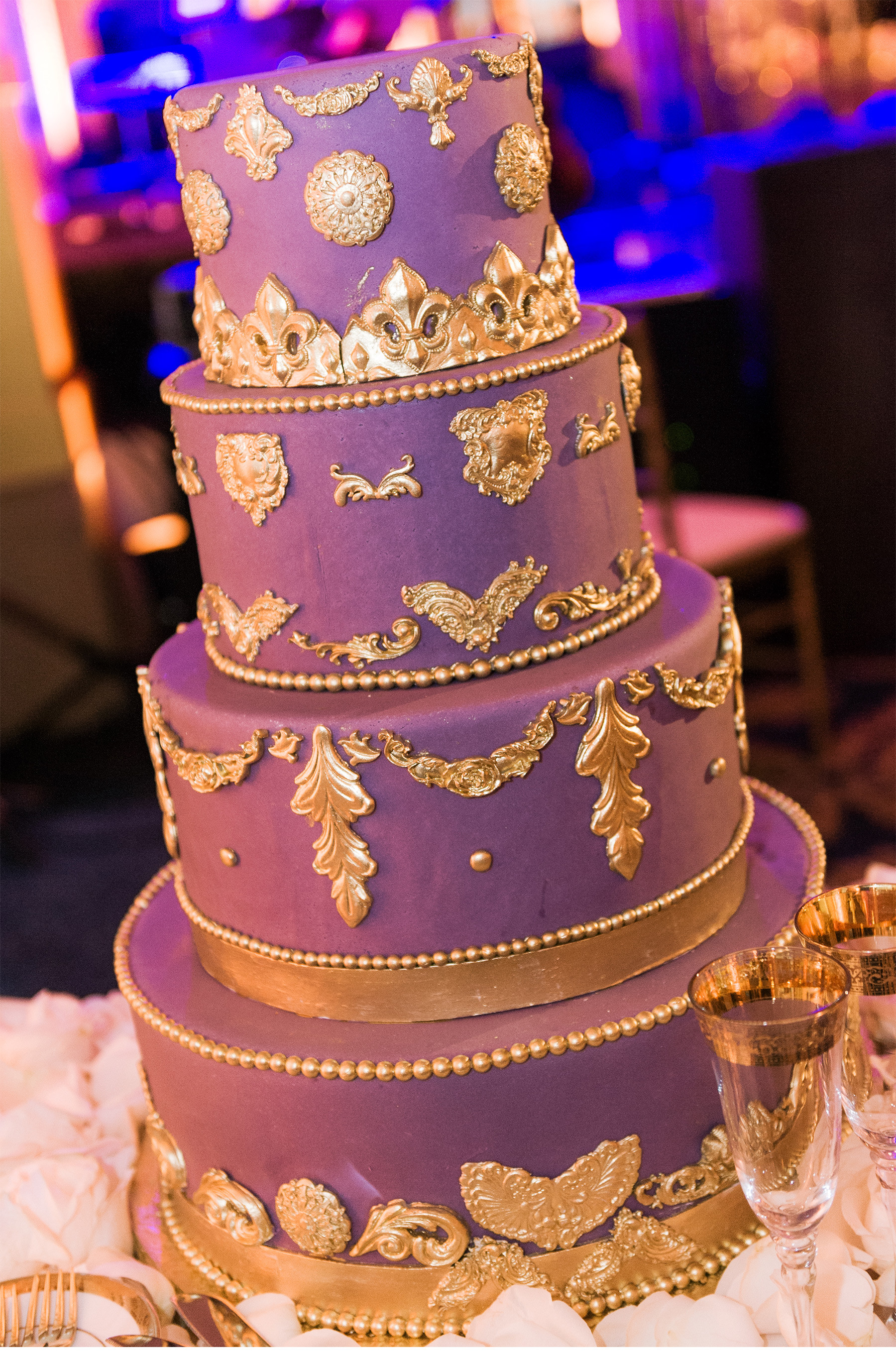 Purple And Gold Wedding Cakes
 V240 Our Muse Old World Dreamy Wedding in San