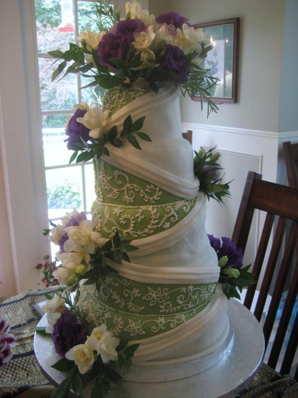 Purple And Green Wedding Cakes
 Wedding Cakes Purple & Green Round Wedding Cakes
