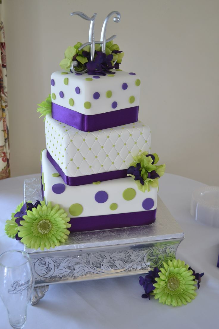 Purple And Green Wedding Cakes
 Purple and lime green wedding cakes idea in 2017