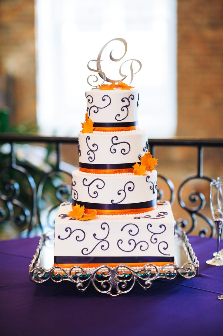 Purple And Orange Wedding Cakes
 Orange and purple wedding cakes idea in 2017