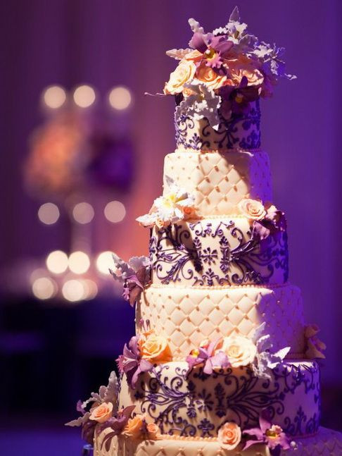 Purple And Orange Wedding Cakes
 447 best images about Wedding orange purple and Gray on