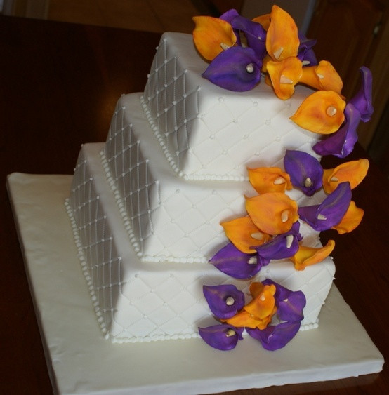 Purple And Orange Wedding Cakes
 orange and purple wedding cakes