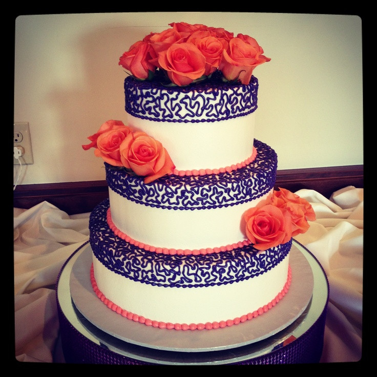 Purple And Orange Wedding Cakes
 Purple and Orange wedding cake Wedding Ideas