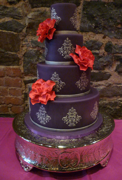 Purple And Red Wedding Cakes
 Wedding Cakes Purple Damask Cakes