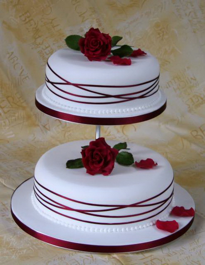 Purple And Red Wedding Cakes
 White And Red 2 Tier Wedding Cakes Vintage Wedding Cakes