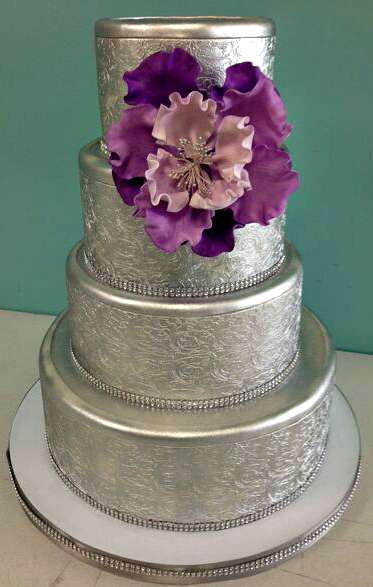 Purple And Silver Wedding Cakes
 Wedding Cakes Fluffy Thoughts Cakes