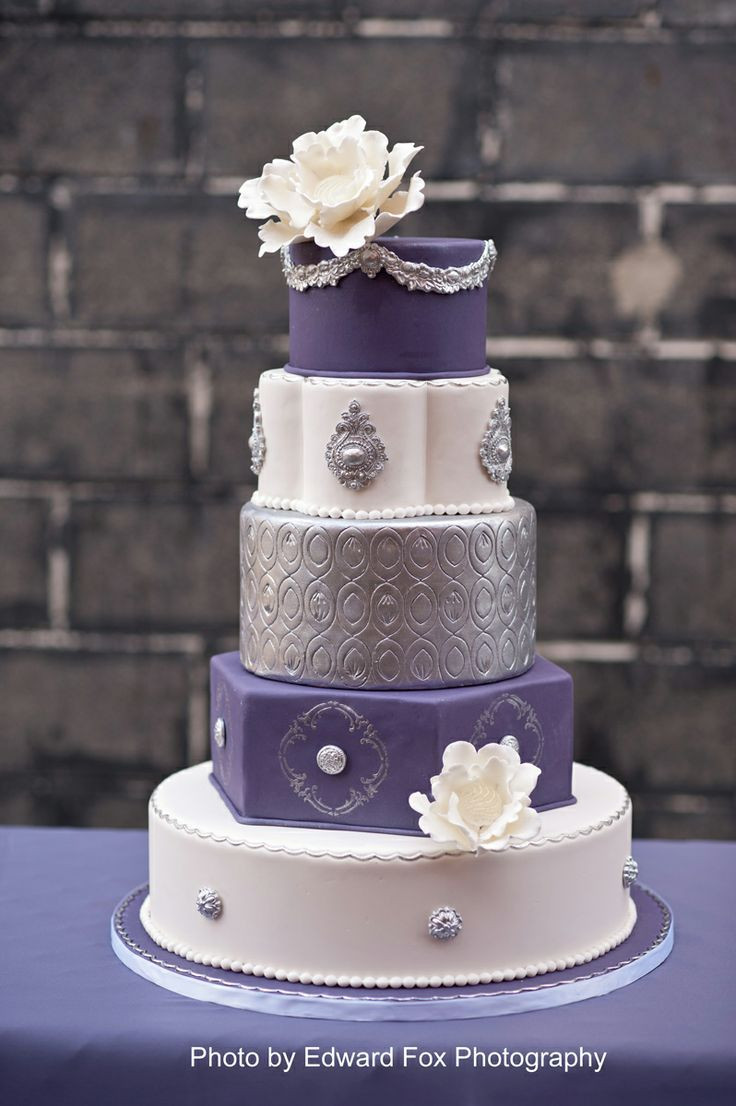 Purple And Silver Wedding Cakes
 20 best images about Purple & Silver on Pinterest