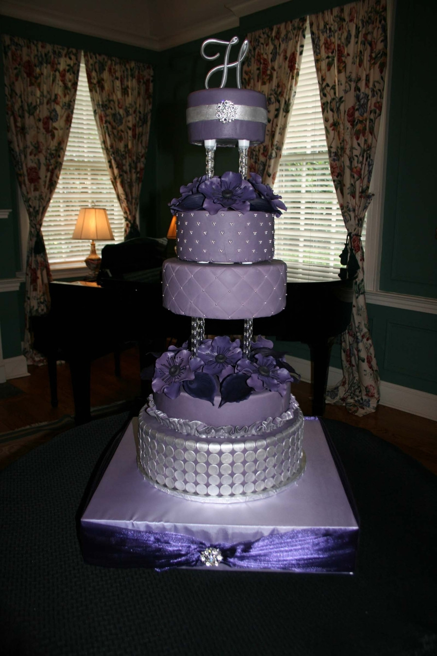 Purple And Silver Wedding Cakes
 Purple Wedding Cake CakeCentral