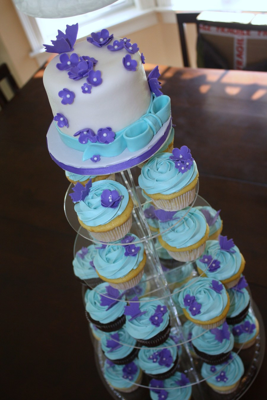 Purple And Teal Wedding Cakes
 Purple And Teal Cupcake Tower CakeCentral