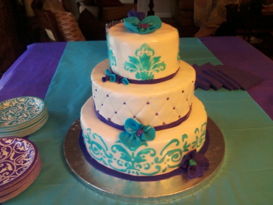 Purple And Teal Wedding Cakes
 Purple And Teal Cake CakeCentral