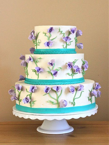 Purple And Teal Wedding Cakes
 Sweet Pea Wedding Cake