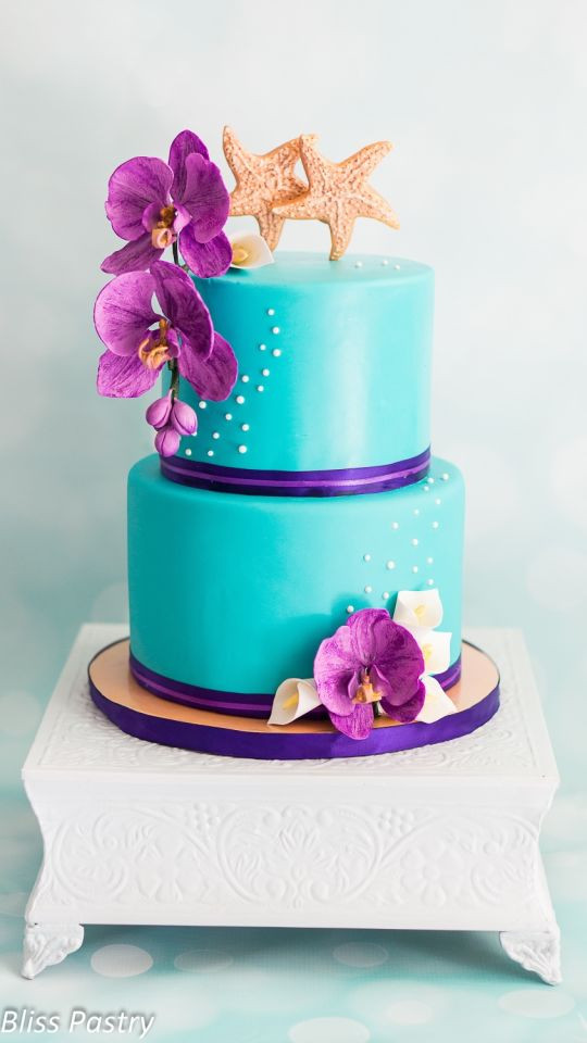 Purple and Teal Wedding Cakes the 20 Best Ideas for Teal and Purple Wedding Cake Cake by Bliss Pastry