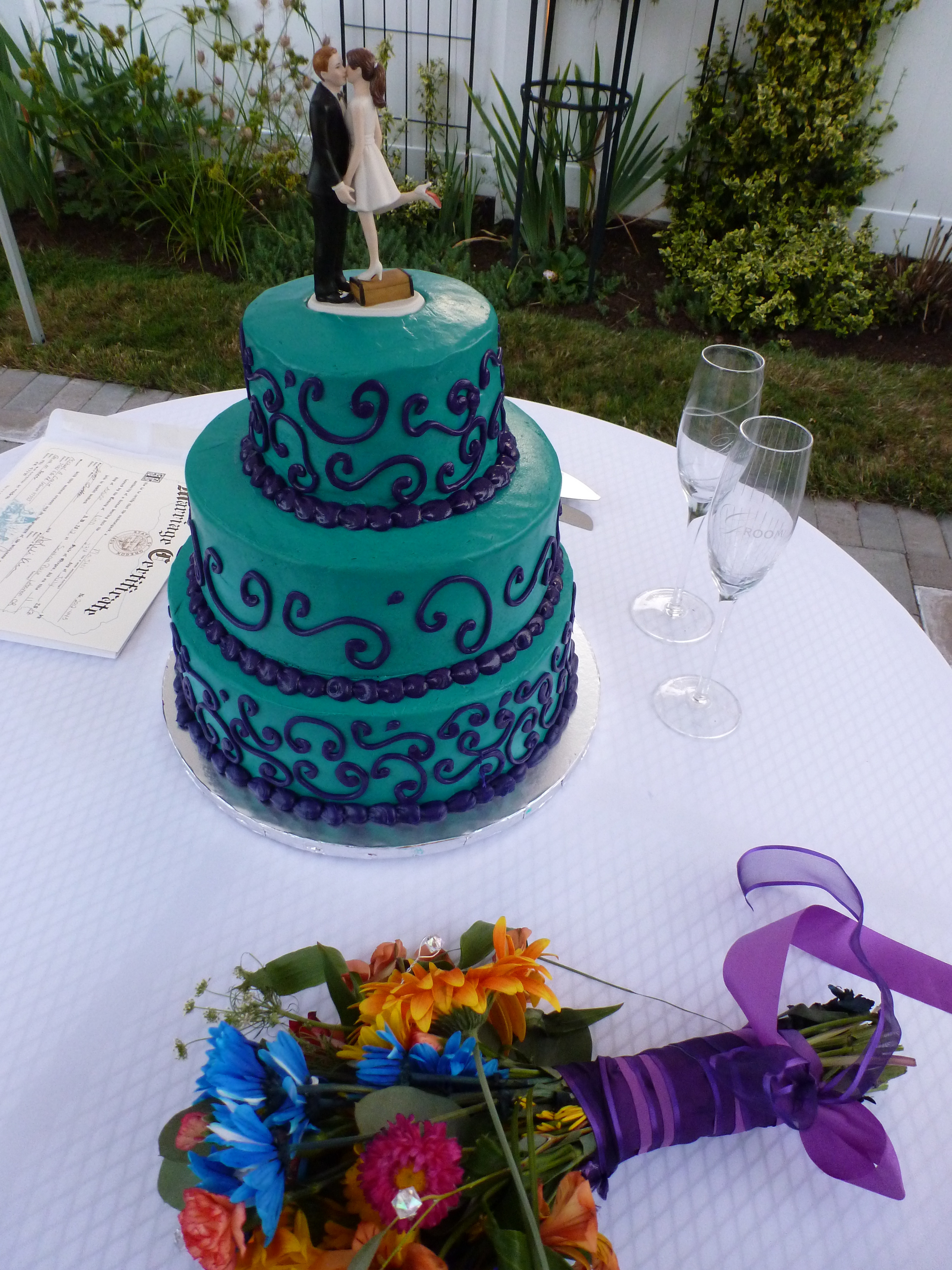 Purple And Teal Wedding Cakes
 Featured weddings Santiam Place s Blog