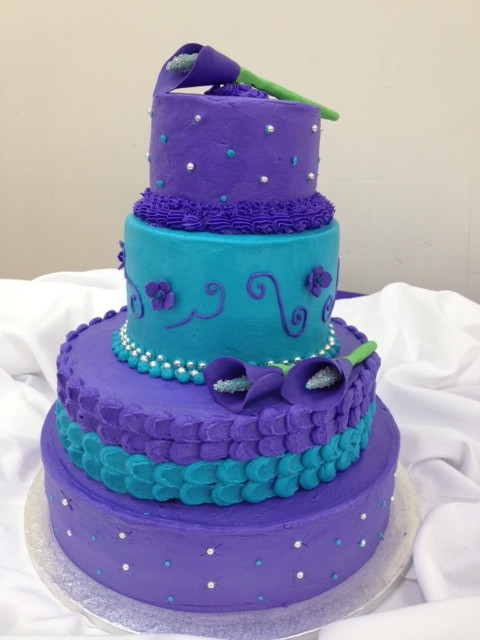 Purple And Turquoise Wedding Cakes
 Purple Turquoise Wedding Cake Decorating munity