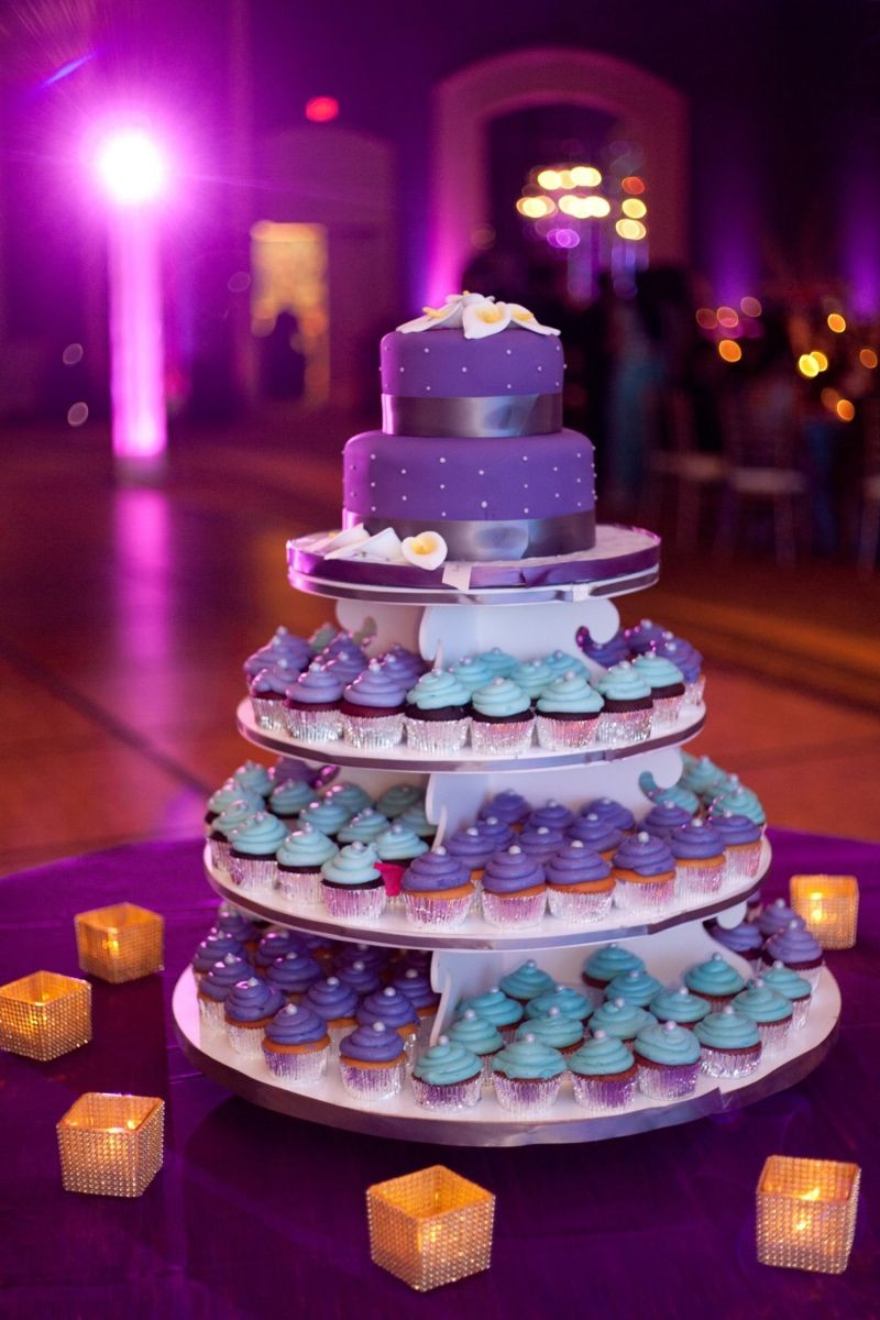 Purple And Turquoise Wedding Cakes
 purple turquoise cupcake tower