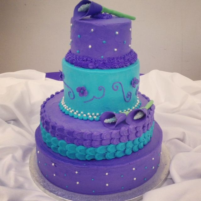 Purple And Turquoise Wedding Cakes
 Purple and Turquoise Wedding cake