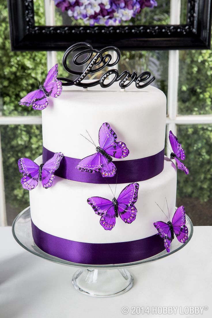 Purple And White Wedding Cakes
 Love Cake Topper