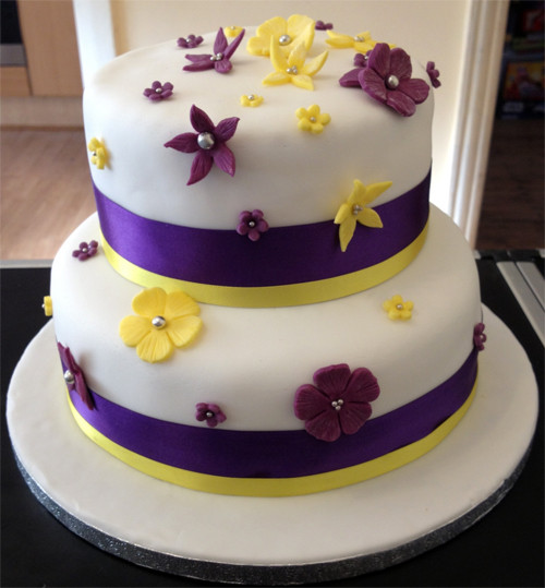 Purple And Yellow Wedding Cake
 Purple & Yellow Wedding Cake