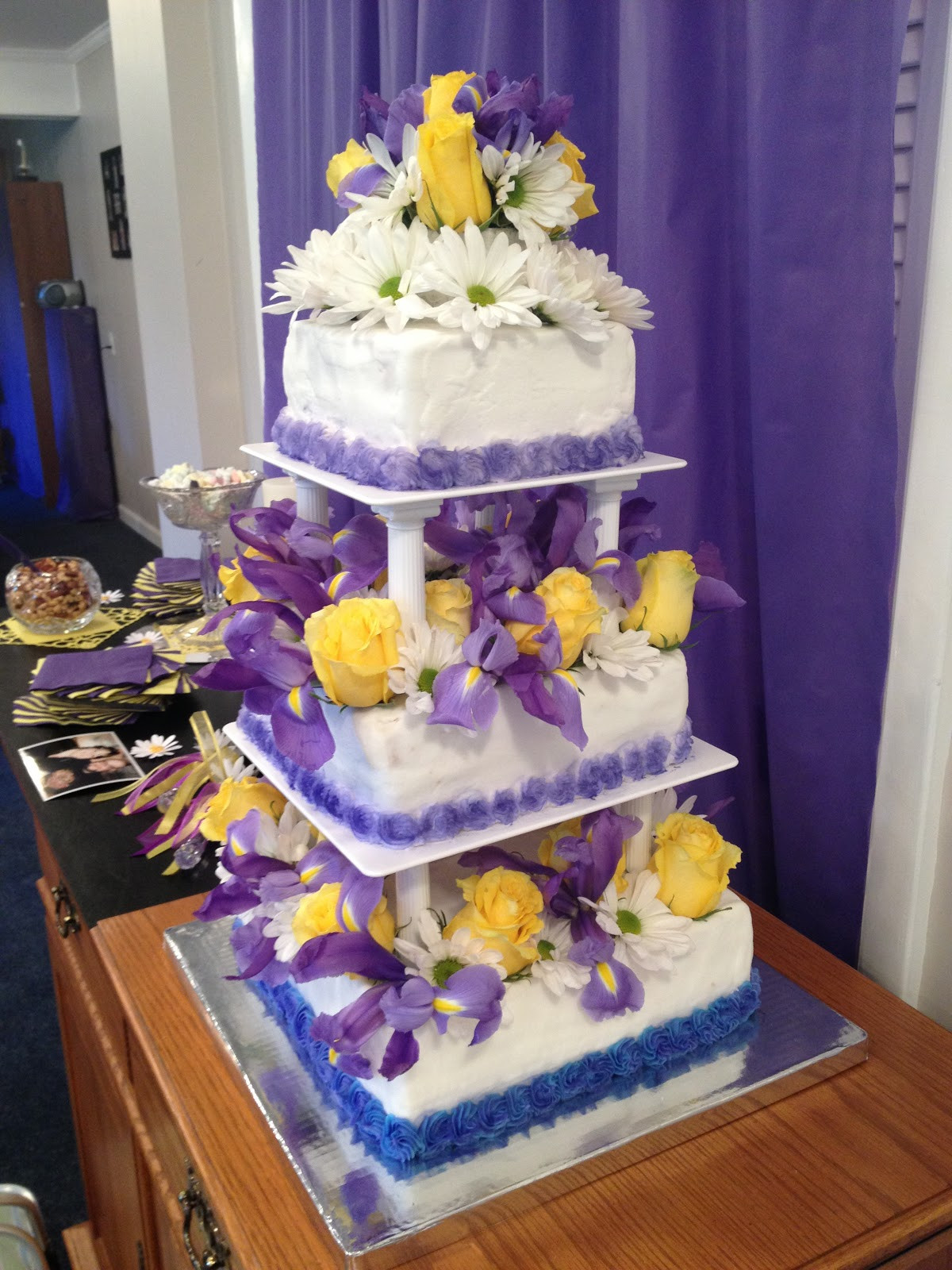 Purple And Yellow Wedding Cake
 A Mermaid s Tail Purple and Yellow Wedding Cake