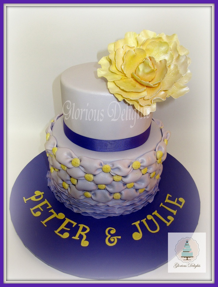 Purple And Yellow Wedding Cake
 Purple and yellow wedding cakes idea in 2017