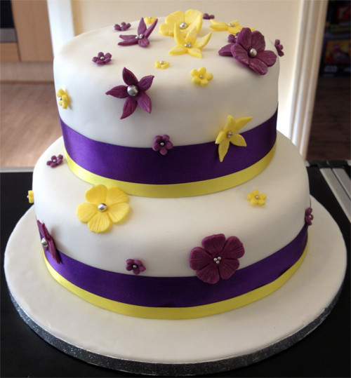 Purple And Yellow Wedding Cakes
 Purple & Yellow Wedding Cake