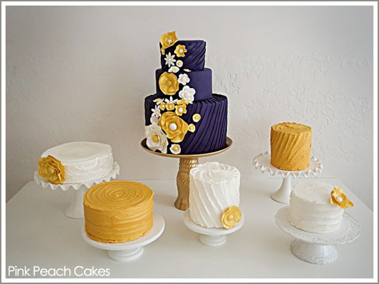 Purple And Yellow Wedding Cakes
 Fab Cake Plum & Golden Yellow