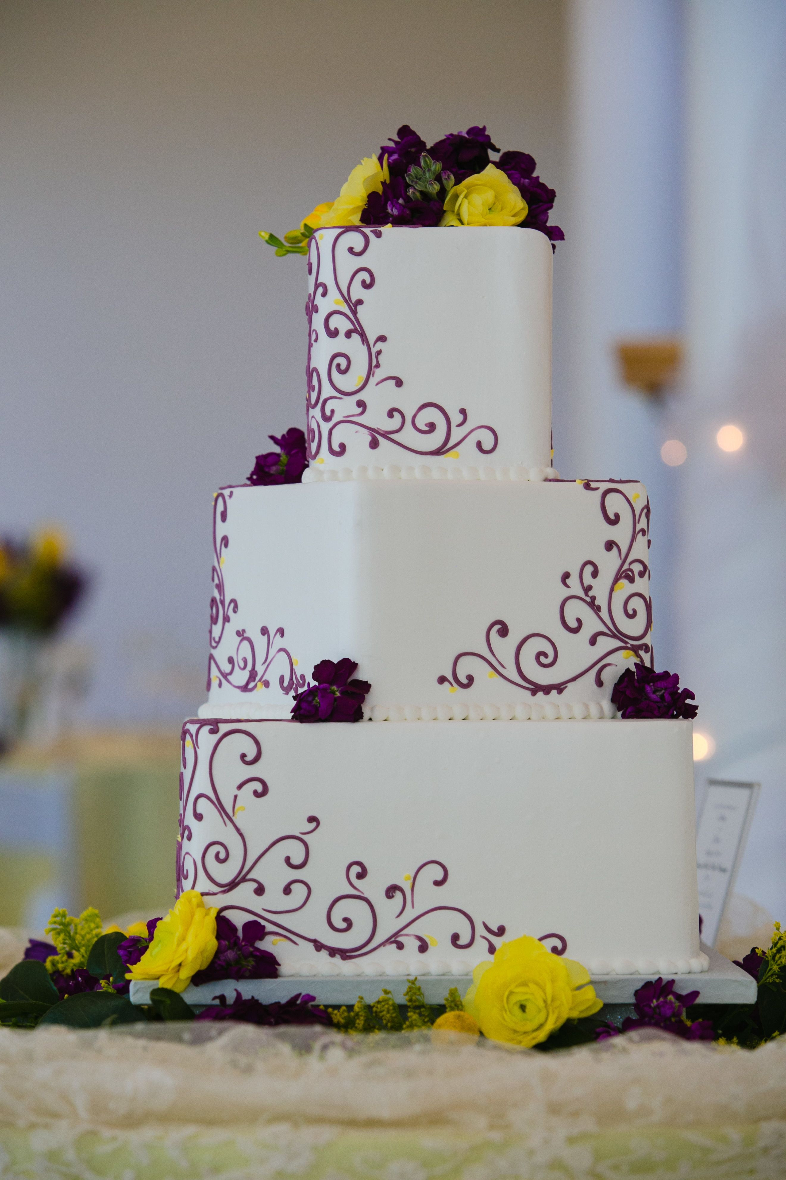 Purple And Yellow Wedding Cakes
 Purple and Yellow Wedding Cake