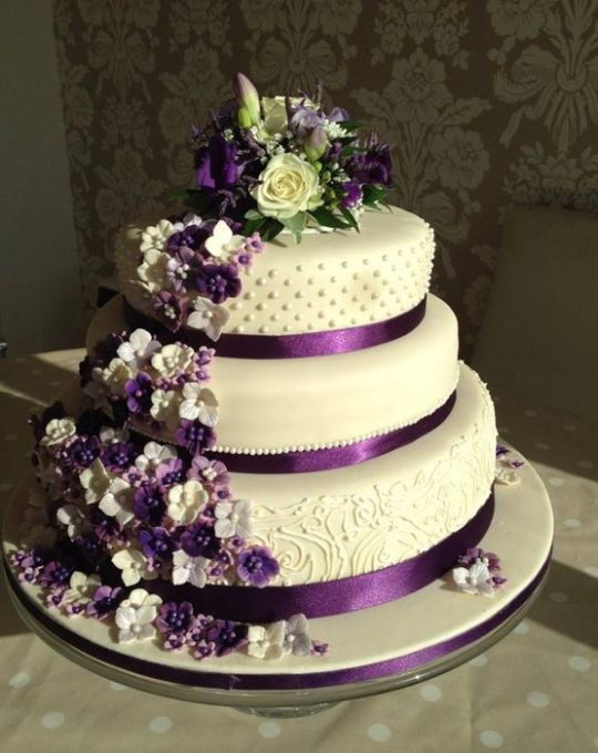 Purple Flower Wedding Cakes
 purple flower wedding cake Cake by Samantha clark