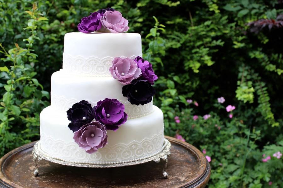 Purple Flower Wedding Cakes
 Purple Flower Wedding Cake Toppers Forever Flowers
