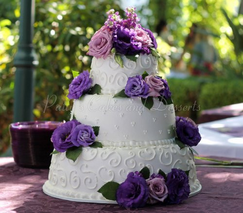 Purple Flower Wedding Cakes
 3 tier cakes Archives Patty s Cakes and Desserts