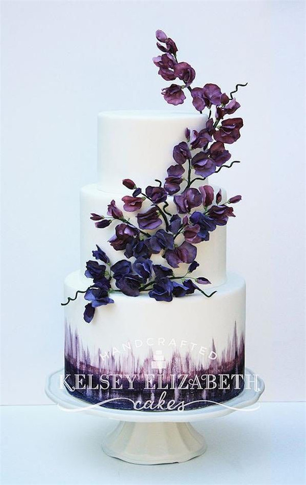 Purple Flower Wedding Cakes
 35 Dark Purple Wedding Color Ideas for Fall Winter