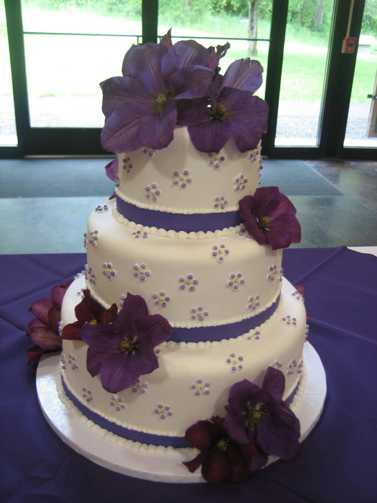 Purple Flower Wedding Cakes
 Jillicious Discoveries Three Purple Wedding Cakes