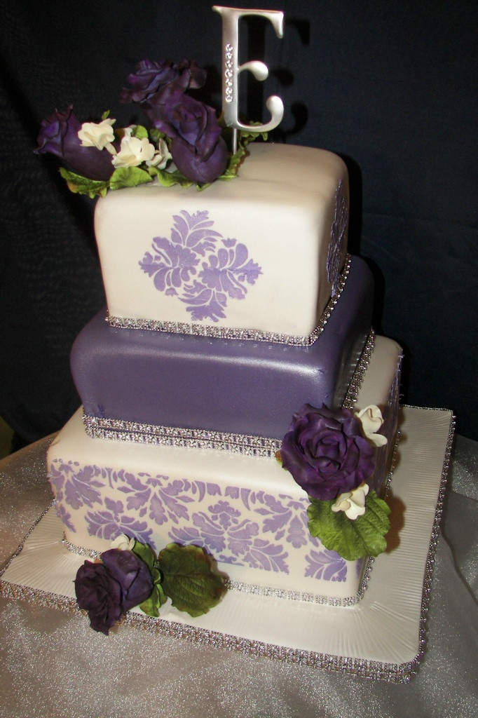 Purple Wedding Cakes Pictures
 Wedding Cakes Purple Damask Cakes