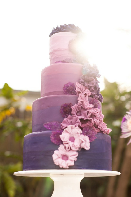 Purple Wedding Cakes
 ombre wedding cakes