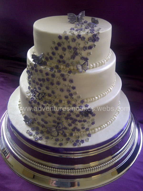 Purple Wedding Cakes With Prices
 Silver and purple wedding cakes idea in 2017