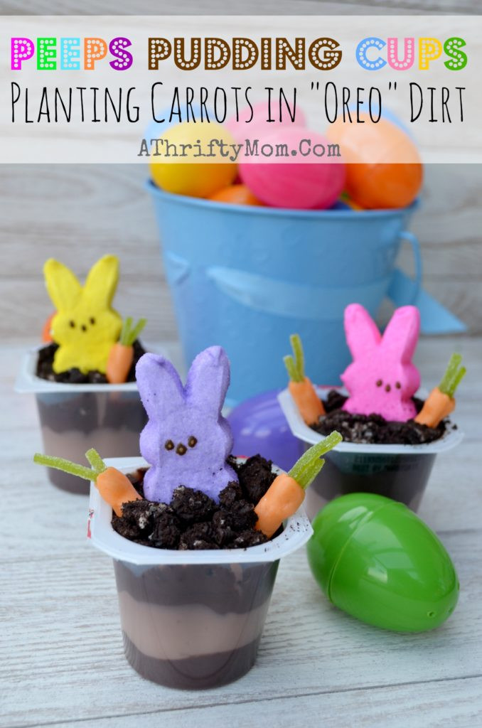 Quick And Easy Easter Desserts
 Peeps Pudding Cups Planting Carrots In "OREO" Dirt